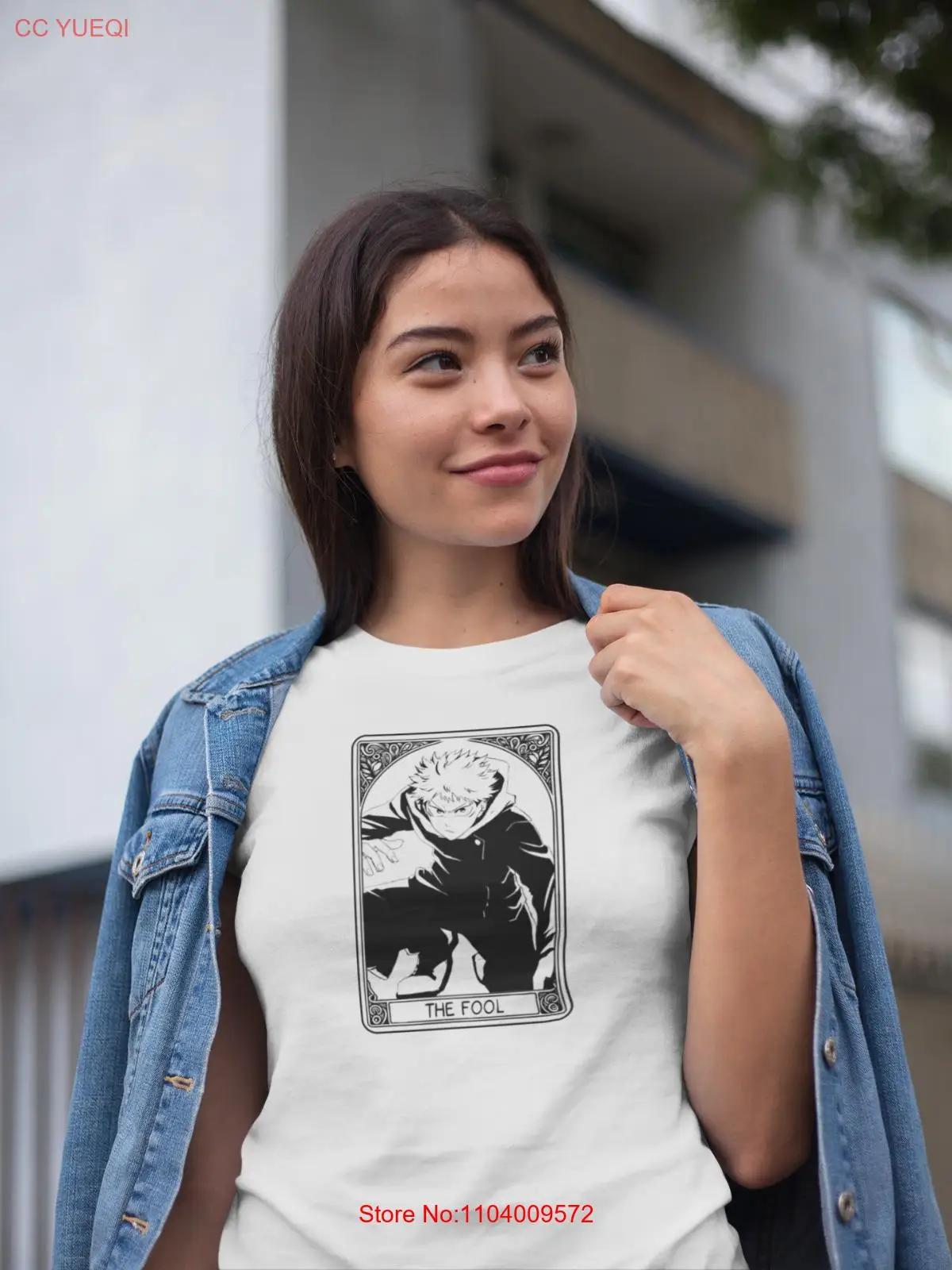 Camiseta de manga de anime yuji itadori unisex, jujutsu kaisen jjk tarot card oracle