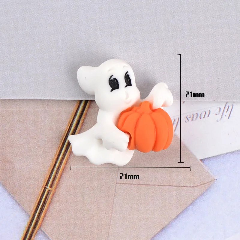20Pcs/lot Halloween Decoration Charms Flatback Resin Cabochon Kawaii Cartoon Characters DIY Scrapbooking Hair Bows Accessories
