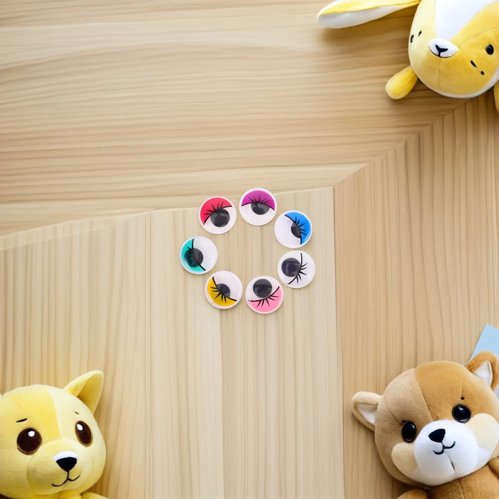 

50Pcs Playful Colorful Googly Eyes 20Mm Round Self Adhesive Stickers for DIY Crafts Scrapbooking Handmade Decoration Materials