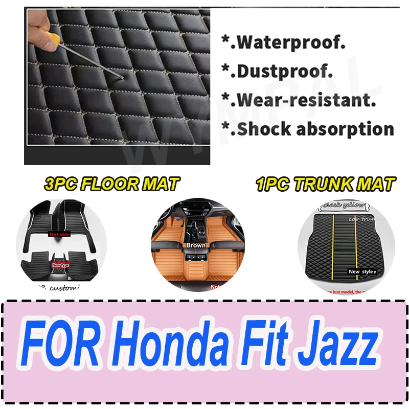 

Роскошные автомобильные коврики для Honda Fit Jazz 5 мест 2014 2015 2016 2017 2018 2019 2020, пользовательские автомобильные подушечки для ног