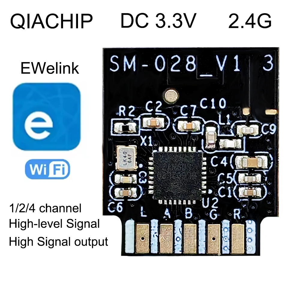 

KR0548-4CH MCU module eWeLink Wifi Smart switch module 2.4GHz DC 3.3V 4 channel High-level Signal / High Signal output 4ch MCU