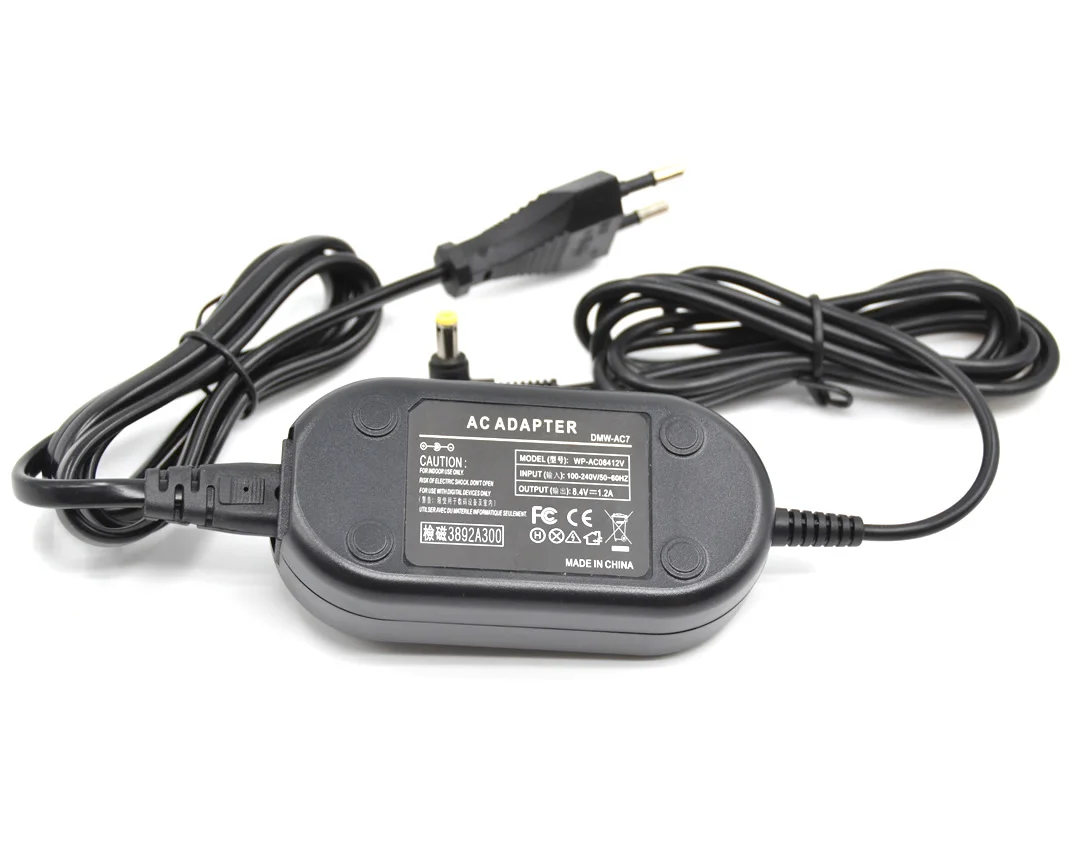 DMW-AC7 DMW AC7GK AC Power Adapter Charger for Lumix DMC-FZ3S FZ5S FZ28 FZ35 FZ38 FZ7 FZ8 FZ50S FZ15K FZ28S FZ30BB Camera