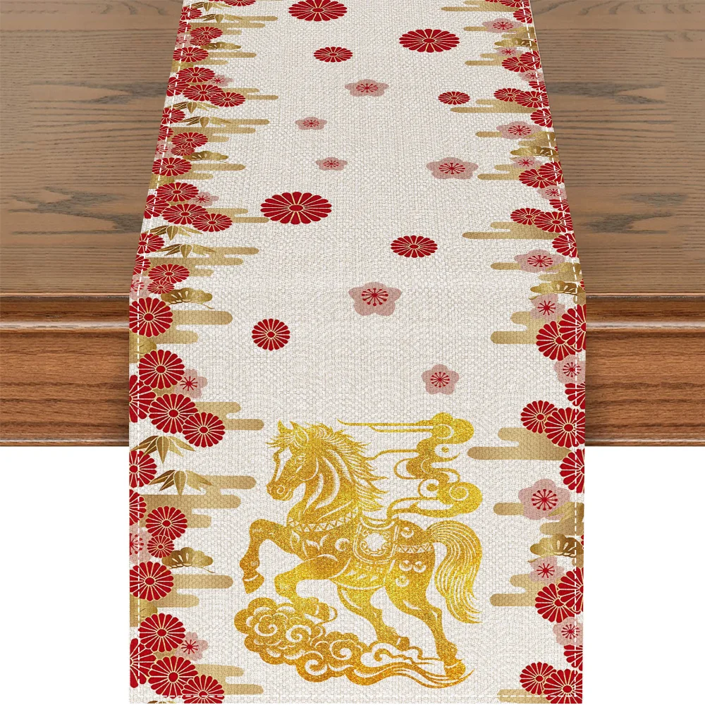 New Chinese New Year Table Runner Wine Glass New Year New Year Table Flag Cover New Year Tablecloth New Year Party