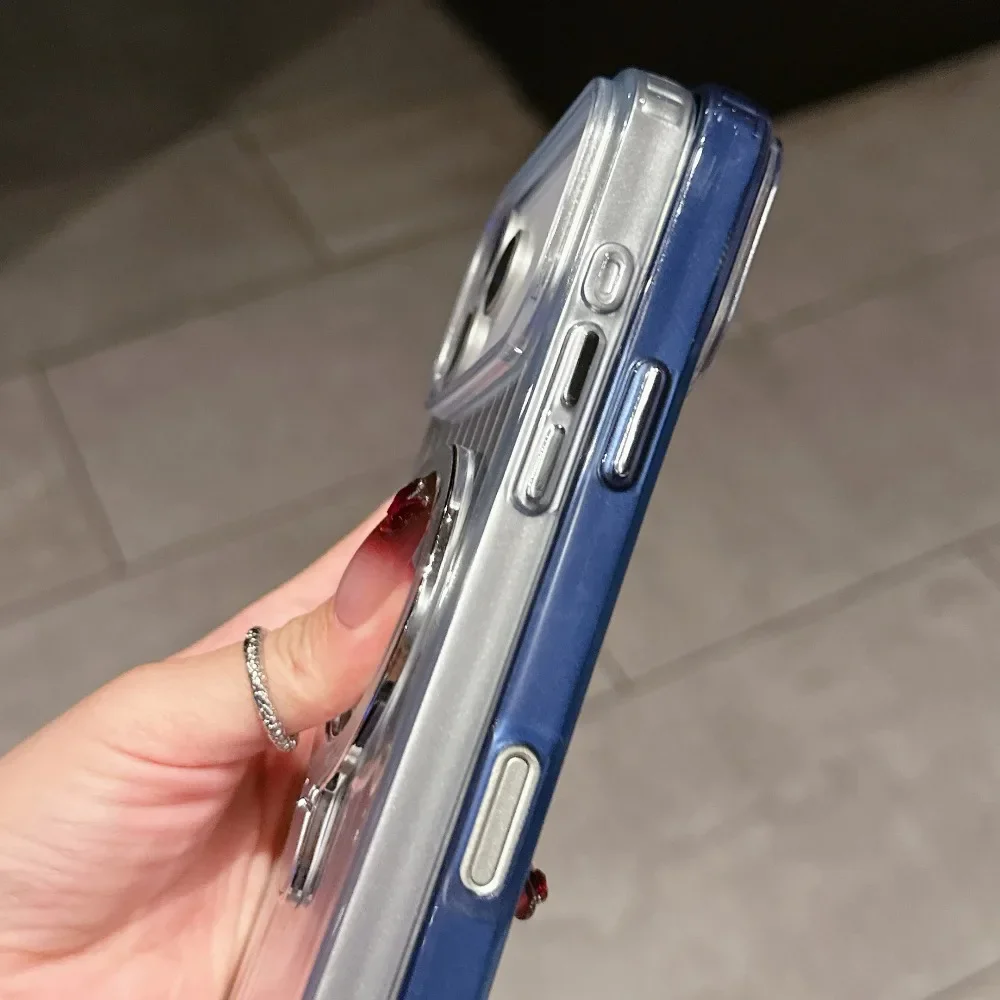 3D波形ストライプ柄 マグネット充電対応 iPhone 17Air 16 15 14 Plus 13 12 11 Pro Max用 耐衝撃バックカバー