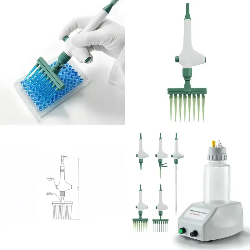 Eight-channel Pipette-tip Handle with the Push-button Switch and the Ejection Mechanism