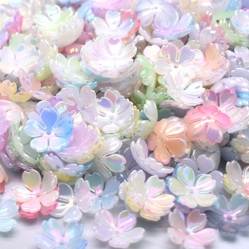New Mix Color 20g A Bag Acrylic beads Flower Leaf For Jewelry Making DIY Necklace Jewelry Findings Charms Space Beads