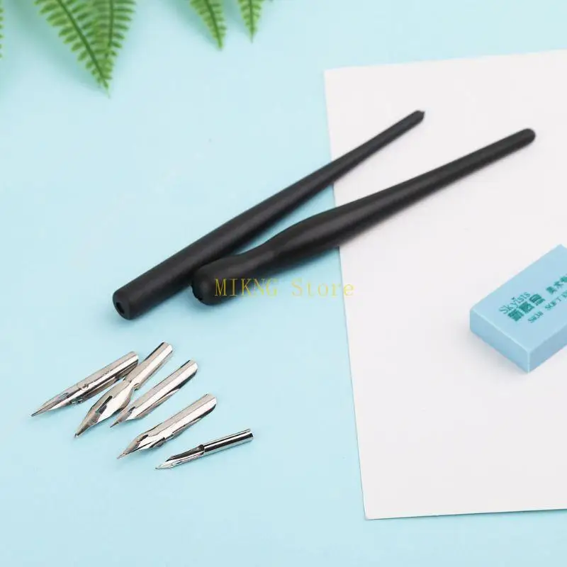Manga Dip Pen Holder Set Comic Drawing Painting Tools + 5 Nibs best sale