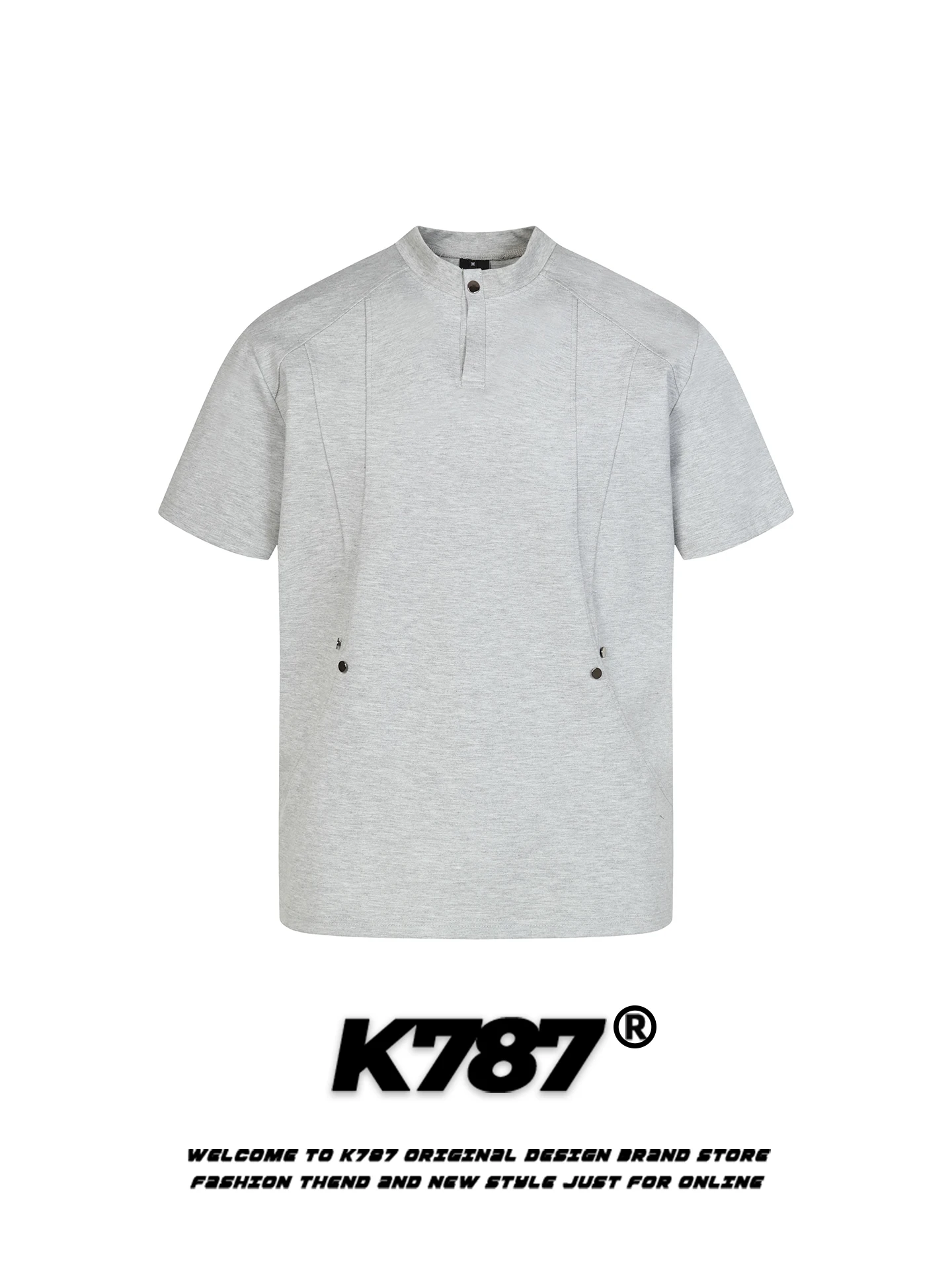 

Футболка K787 в американском стиле, с деконструированным дизайном и вставками, свободного кроя, модная, летняя, универсальная, для пар