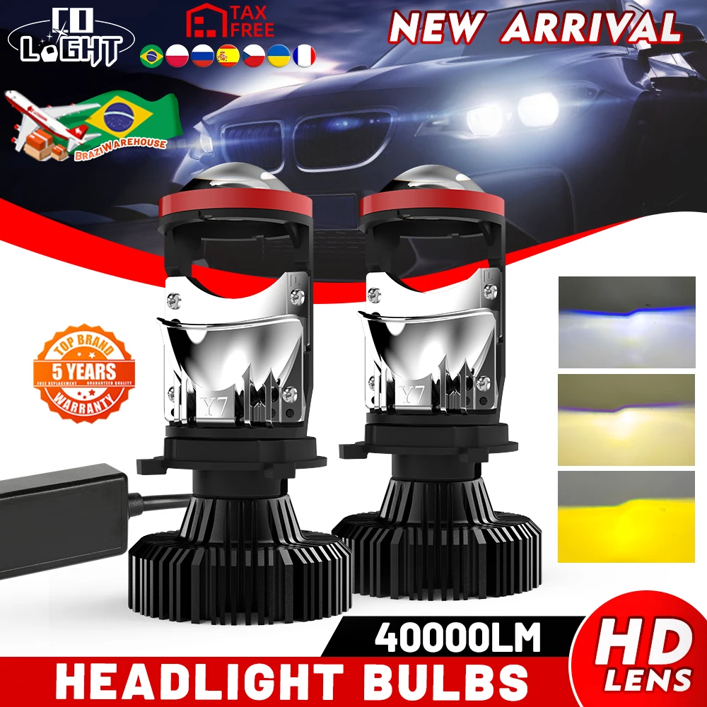 

CO LIGHT H4 LED Projector Mini Lens Auto H4 LED Headlight Bulbs Kit Conversion 6000K 4300K 3000K High Low Turbo Fan Car Light