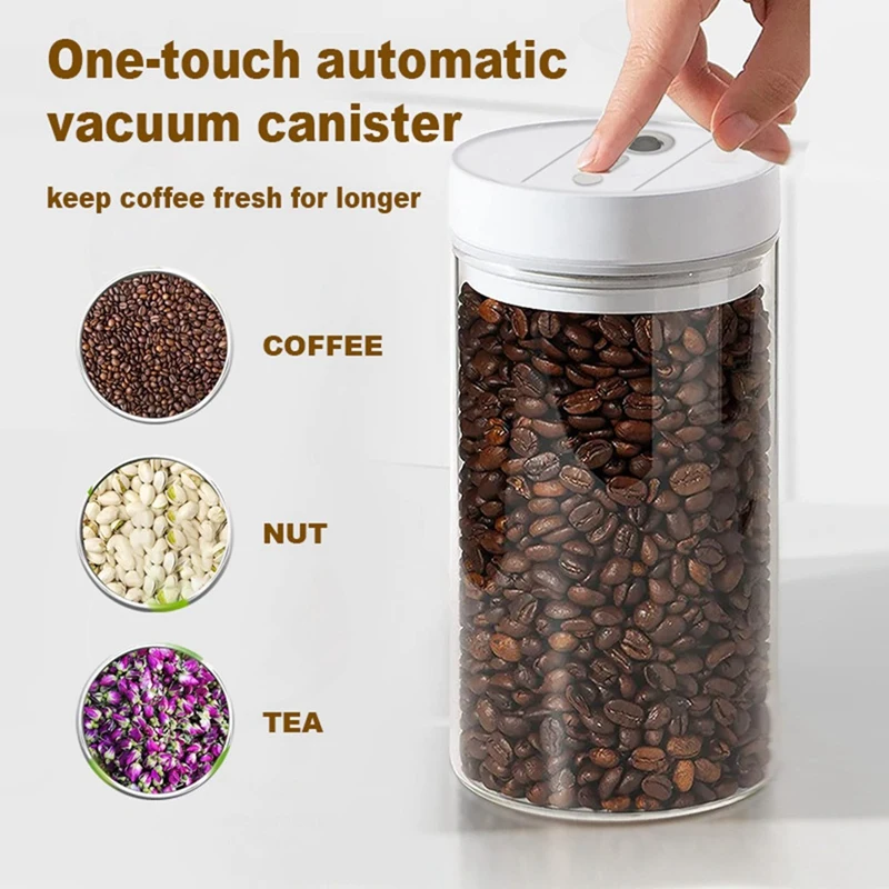 

Electric Coffee Beans Vacuum Sealed Tank Food Storage Jars Household Moisture-Proof Air Extraction Airtight Container