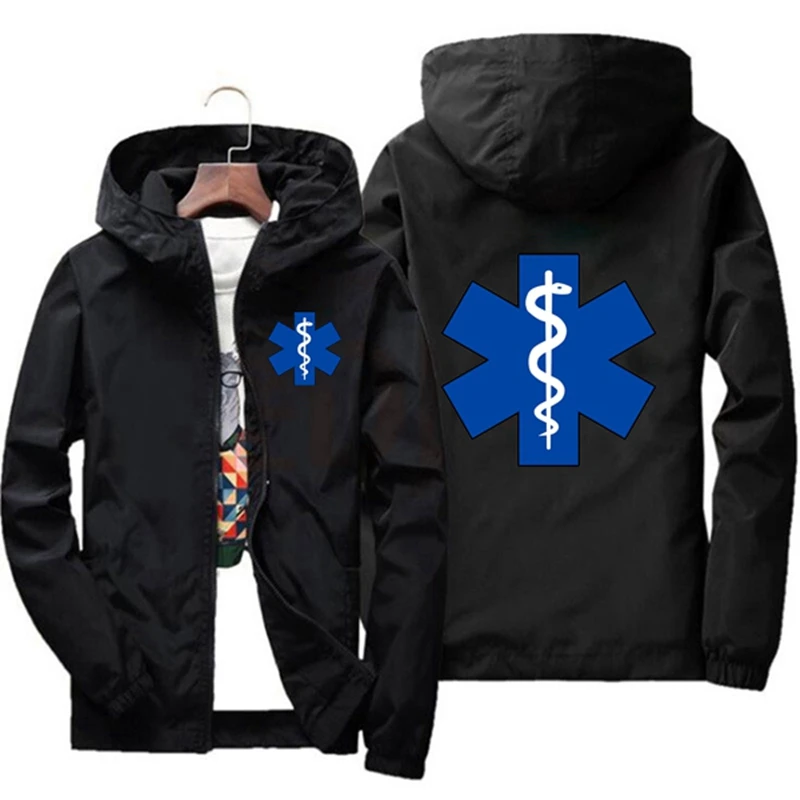 2024 New Mens Ambulance Logo Hoodies Printing Casual Spring and Autumn Protective Racing Suits Sport Zipper Jacket Coats