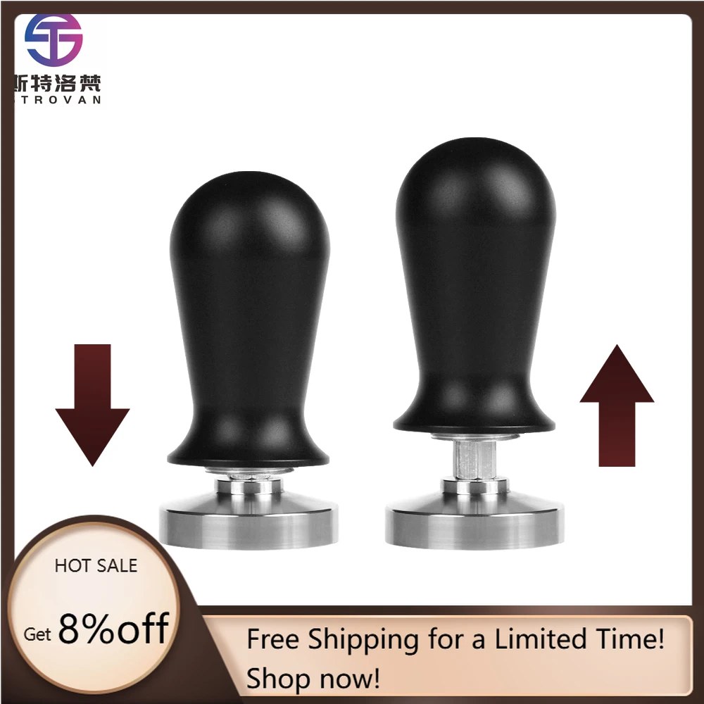 

STLF WJW Customizable Coffee Accessories Barista Standard Espresso Coffee Tamper 304 Stainless Steel Base Spring Coffee Tamper