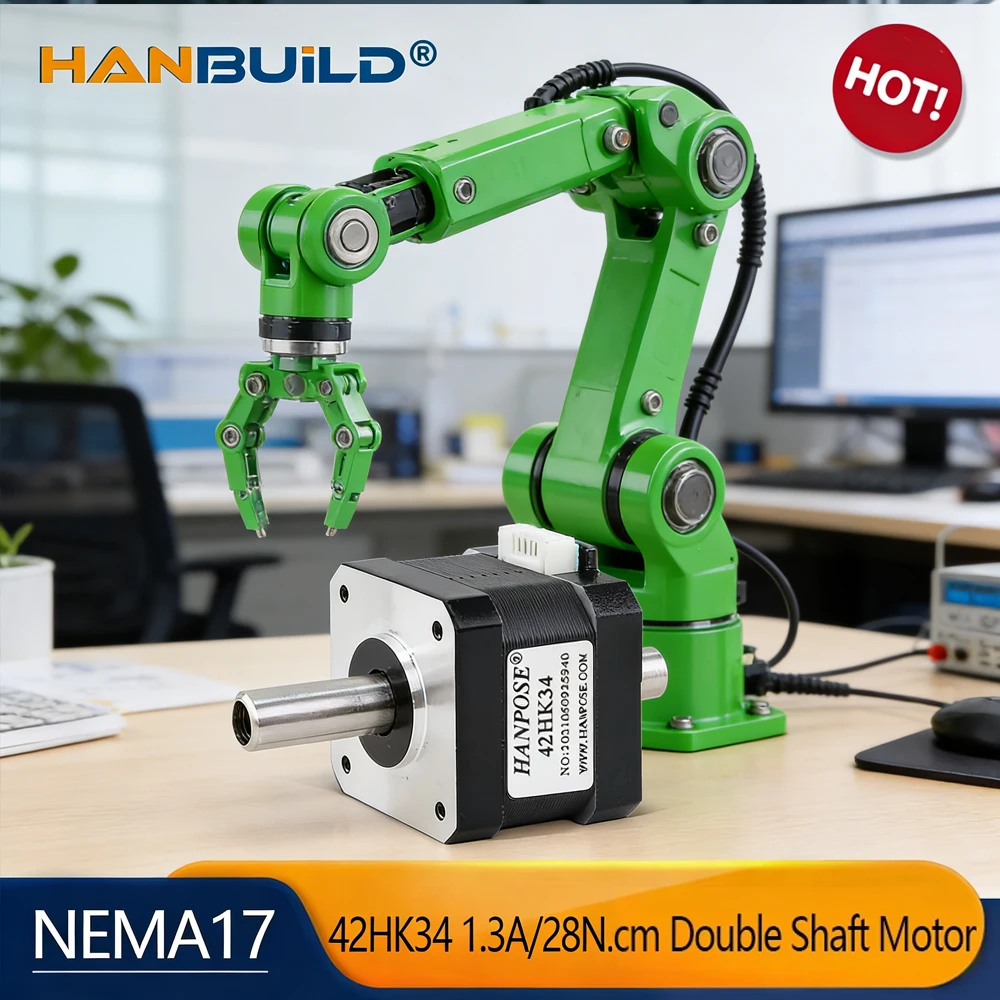 Nema 17 Stepper Motor 42BYGH34 1.3A 28N.CM 42HK34 Hollow Biaxial Motor 4-Lead For 3D Printer 42 Step Motor