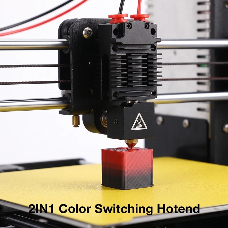 DT21 3D Printer Part 2-In-1 Switching Hotend 0.8mm Two Color Nozzle Module Fully Hollowed-Out Heatsink