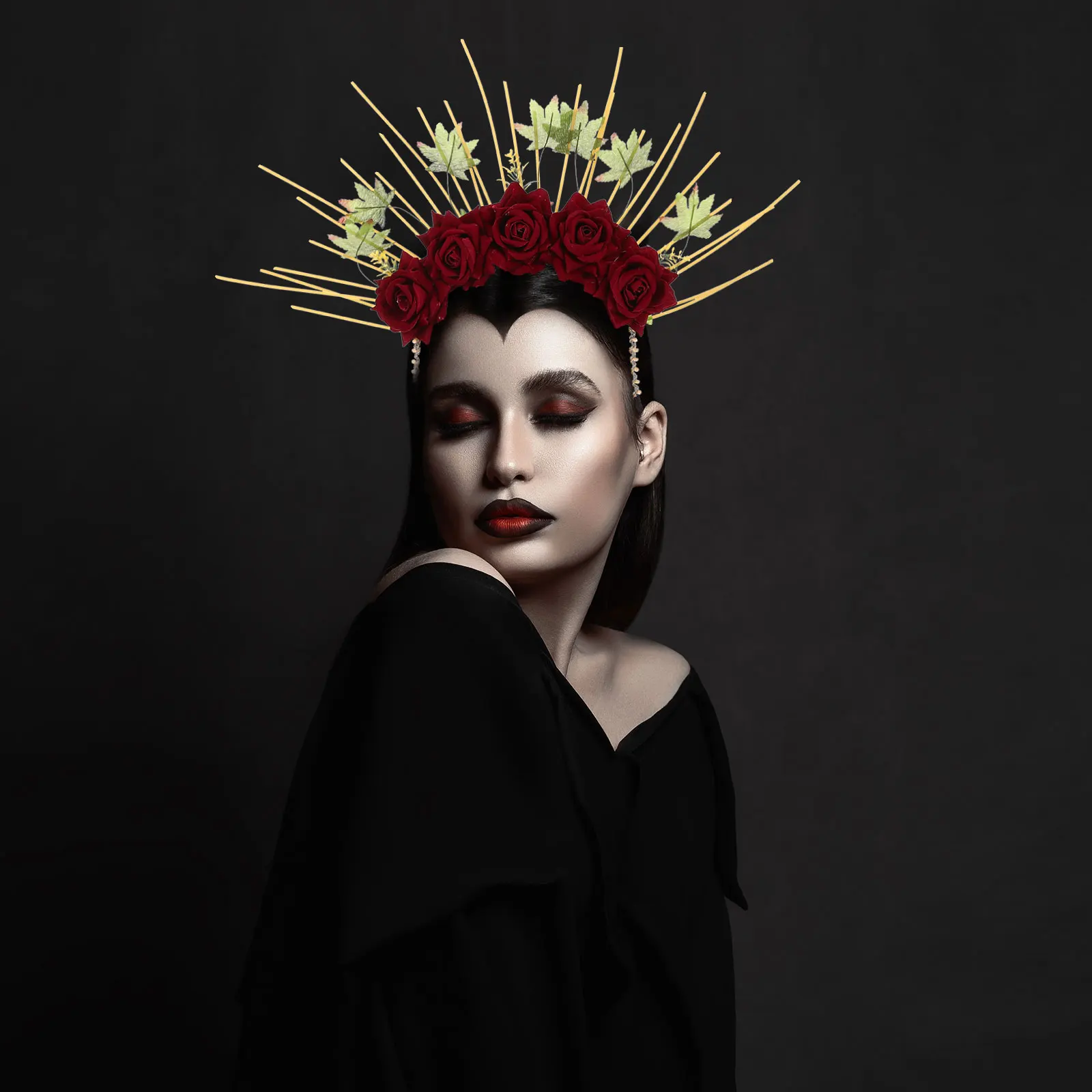 

Premium Cloth Headb Women Elegant Flower Design Wedding Banquet Party Hair Accessory Lady Headdress Fits Most Girls