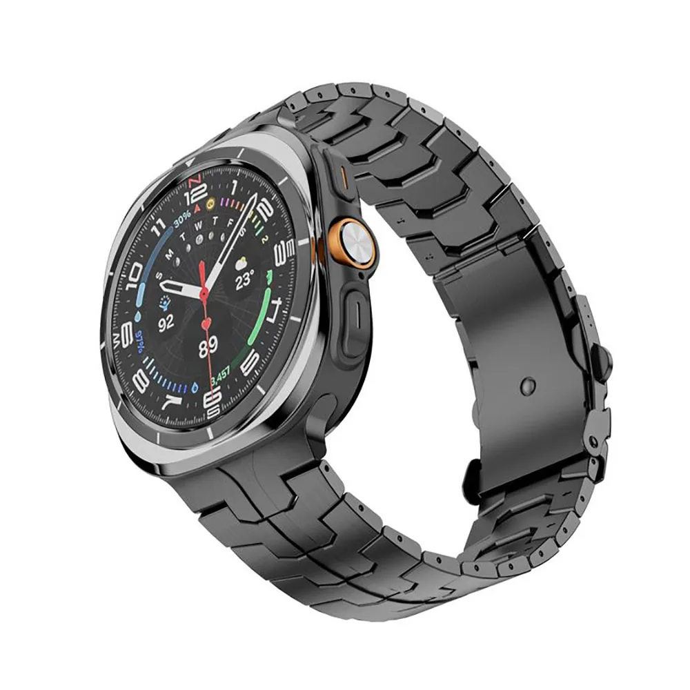 Roestvrij staal geen gaten band voor Samsung Galaxy Watch 7 Ultra 47 mm metalen vouwgesp vervangende horlogeband armband Correa