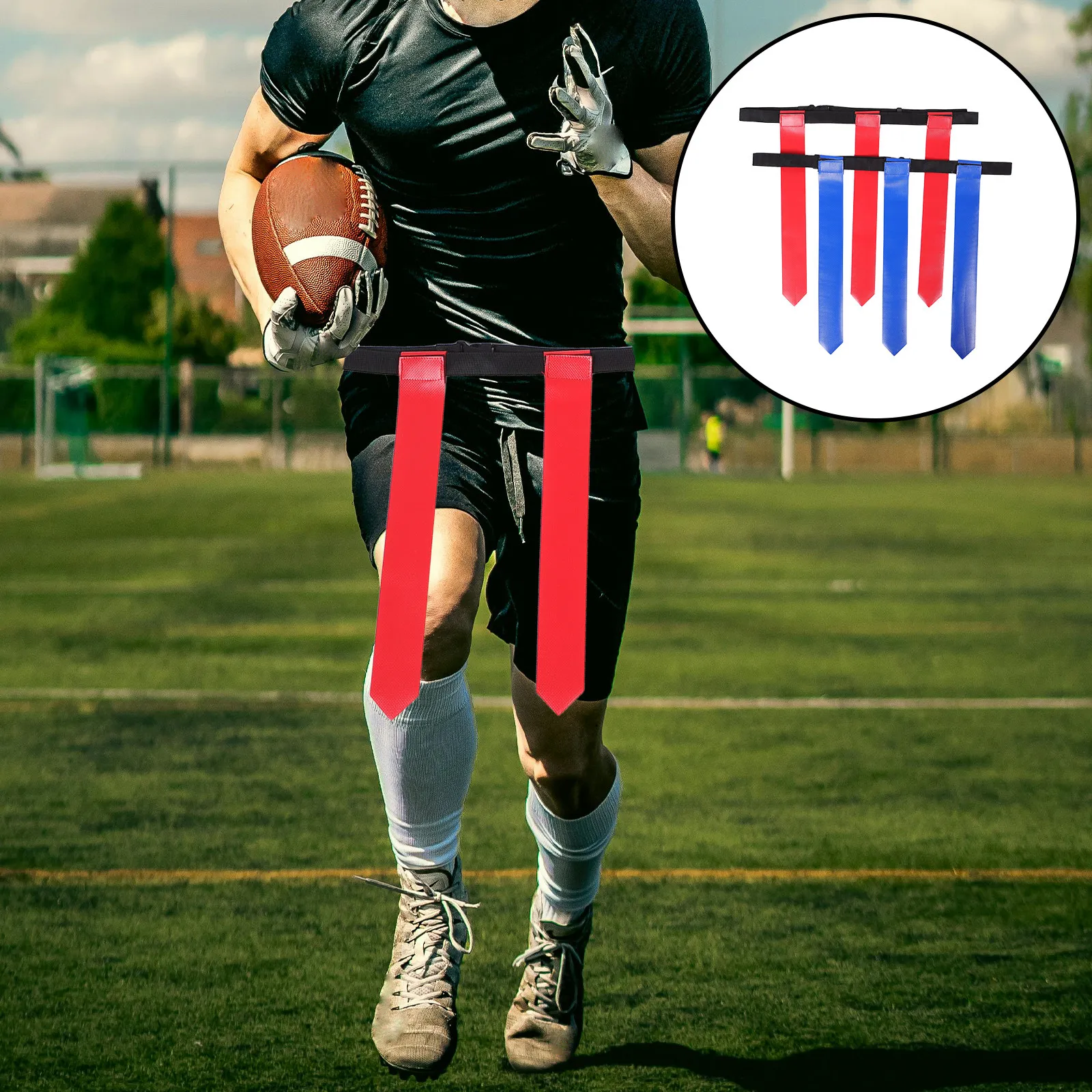 

Набор из 14 регулируемых легких поясных флагов для футбола, для молодежи и взрослых, для тренировок и соревнований по флаг-футболу, спортивное снаряжение