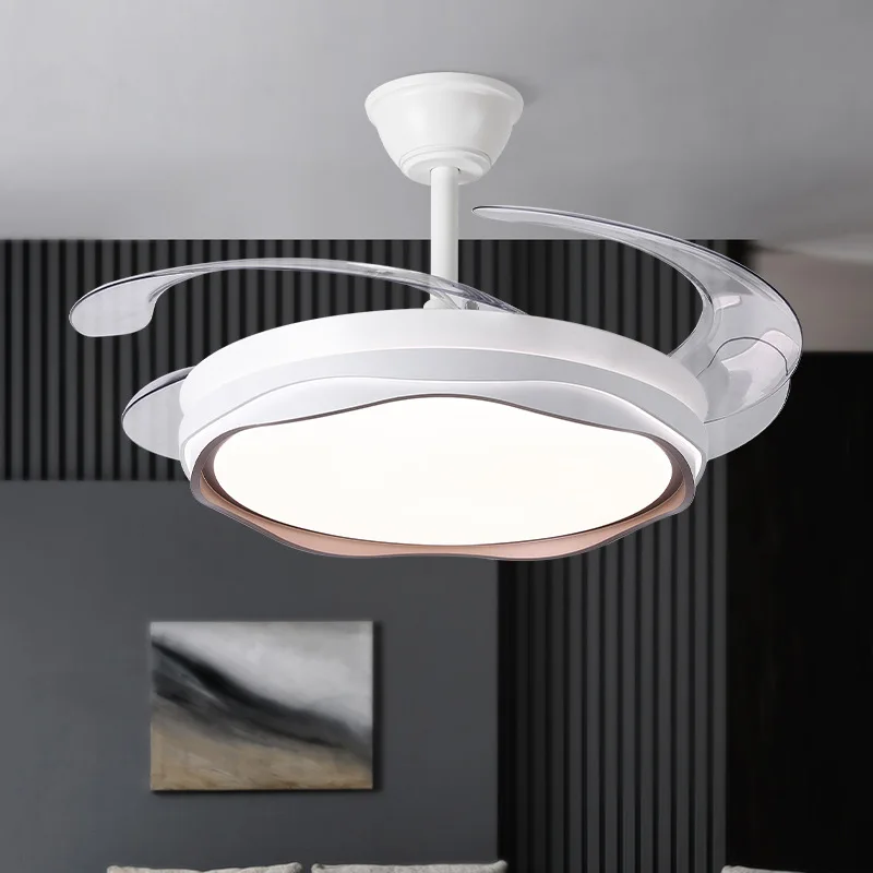 Simple Quiet High Wind Light Emitting Diode Ceiling Fan Invisible Eye Protection 3 Blades Living Room Remote Control Switch