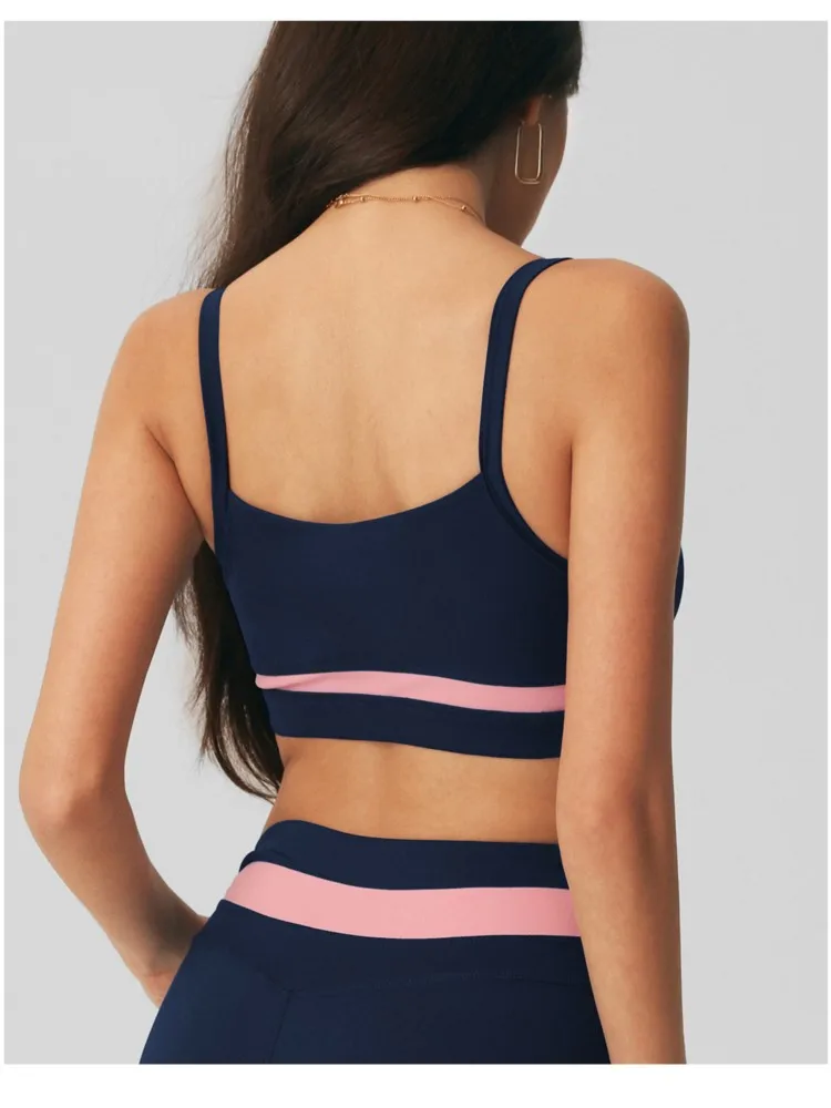 Summer Yoga Bra Women Color Blocking Sports Underwear Gym Top Shockproof Fitness Push Up Workout Sports Bra Yoga Crop Top