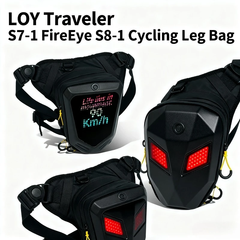 

LED Ride Leg Bag Motor Bicycle DIY pixel screen Single Shoulder crossbody Outdoor Waterproof Bag Loy Traveler S7-1 FireEye S8-1