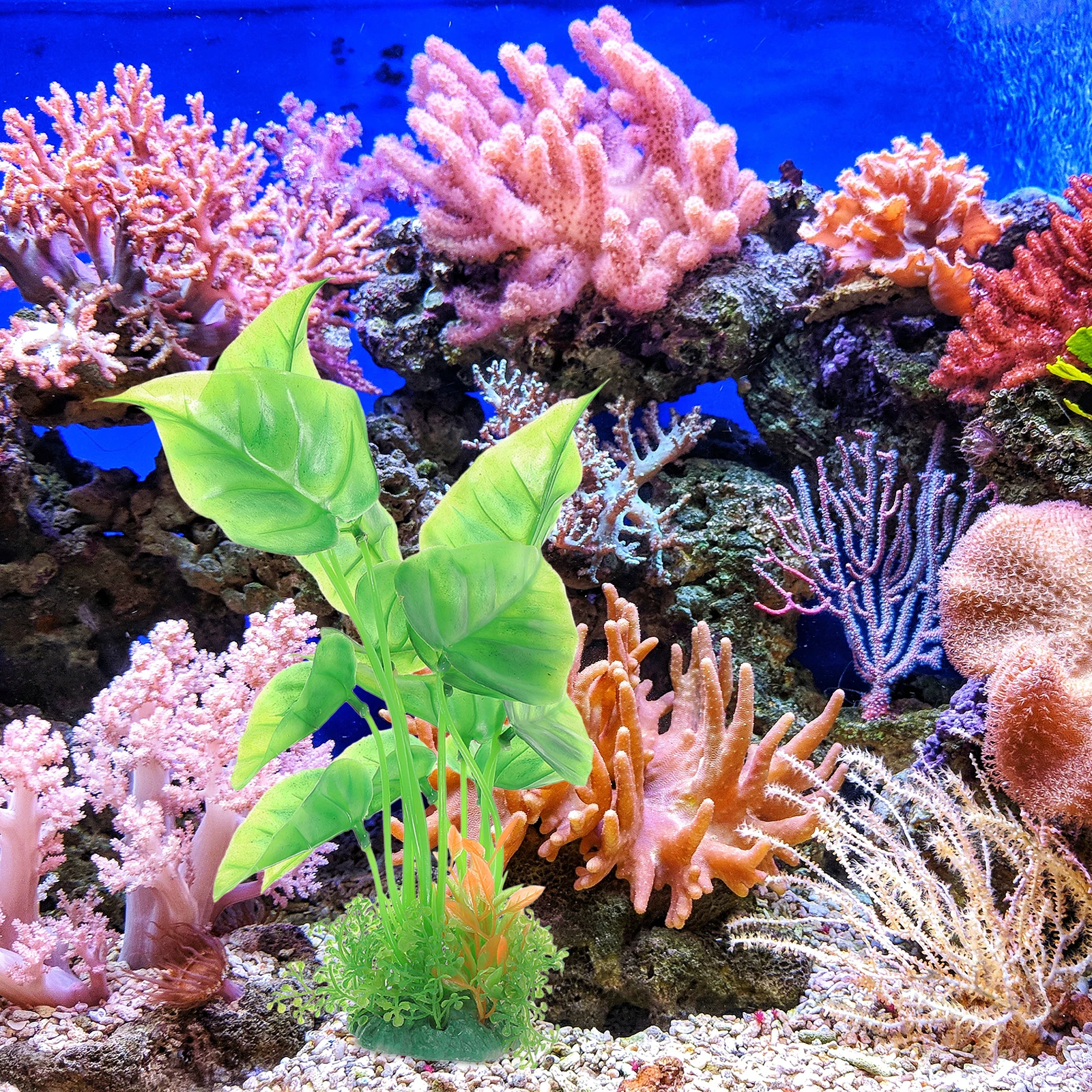 

2Pcs Aquarium Plants Artificial Plastic Fish Tank Decorations Lifelike Durable Accessories for Freshwater Tank