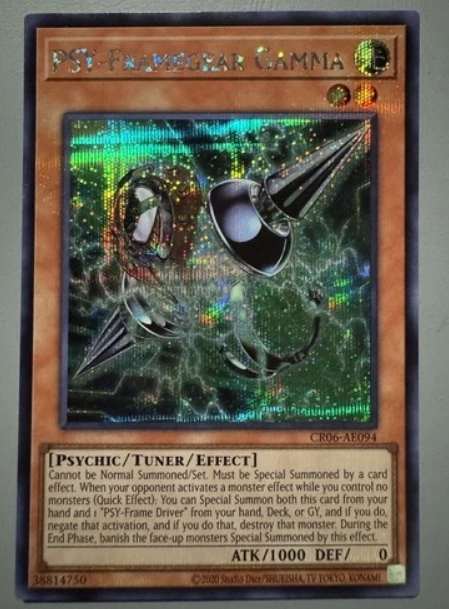 Yugioh KONAMI Duel Monsters CR06-AE094 PSY-Framegear Gamma Secret Редкая азиатская английская коллекция мятная карта