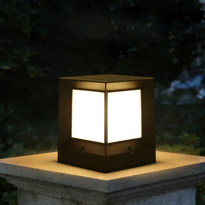 2022 Solar Garden Pillar Lamp Outdoor Waterproof  Villa  Community Exterior Wall light