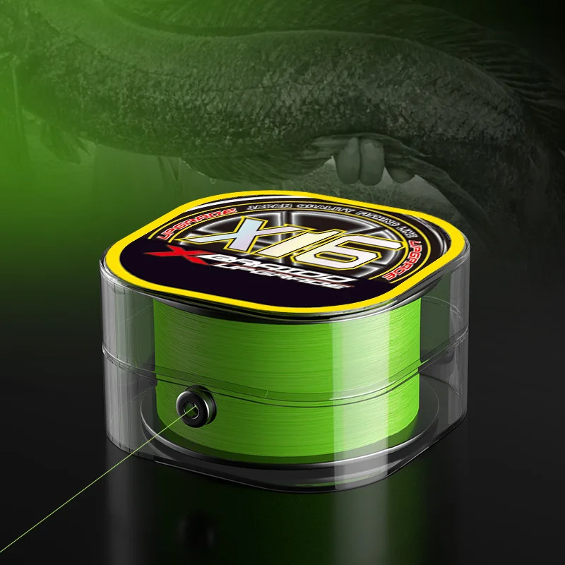 

Green 200-meter 16-strand abrasion-resistant Dyneema fishing line, suitable for hunting and fishing in freshwater and saltwater.