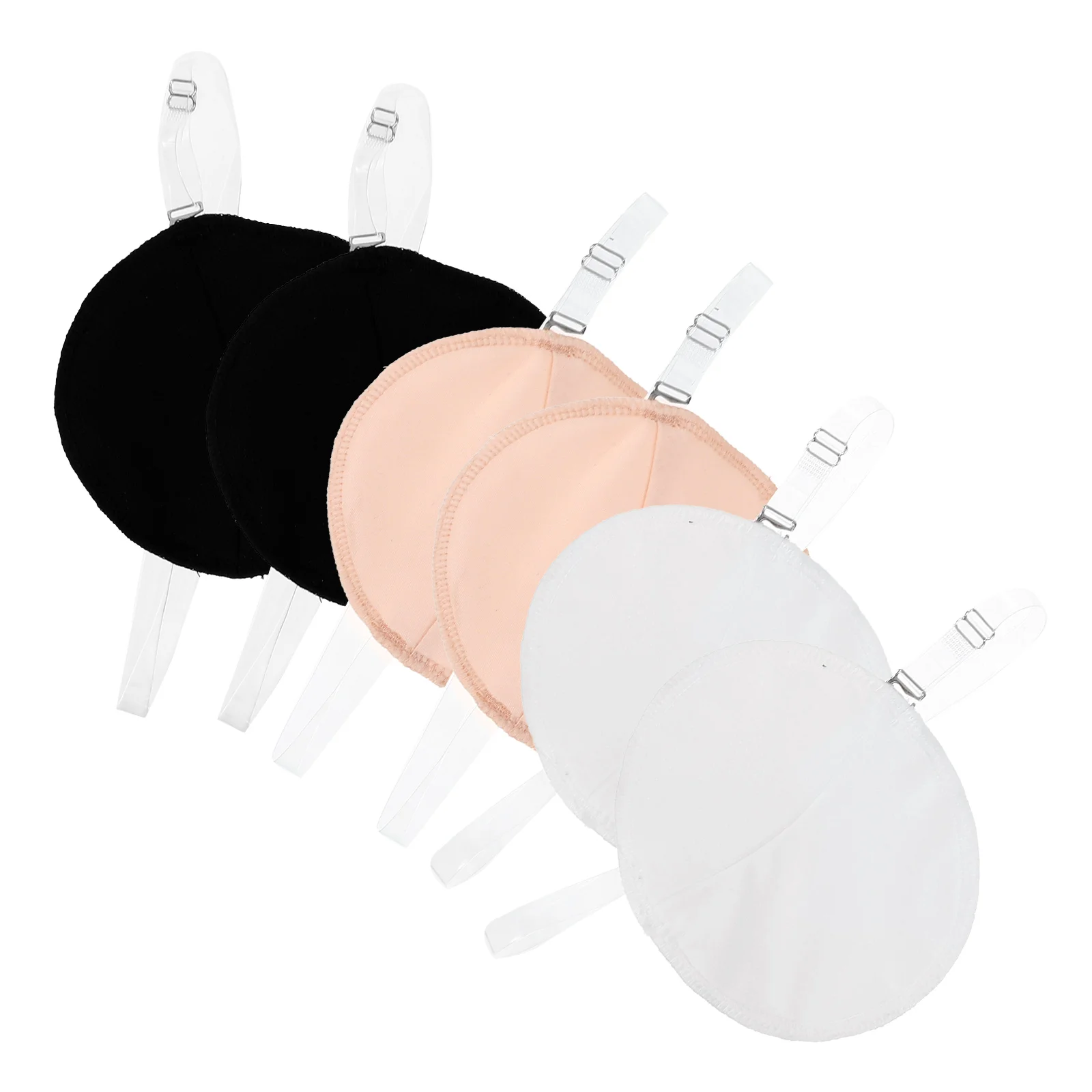 

1pcs 3 Pairs Armpit Sweat Pads Quick-drying Women Black White Beige Reusable Washable Underarm Pads for Daily Exercise Work