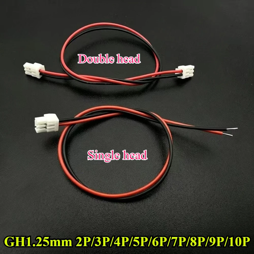 GHR-02/03/04/05/06/07/08/09/10V-S Single/Double Head GH 1.25MM Pitch 2/3/4/5/6/7/8/9/10 Pin Terminal Cable 15CM 28AWG Connectors