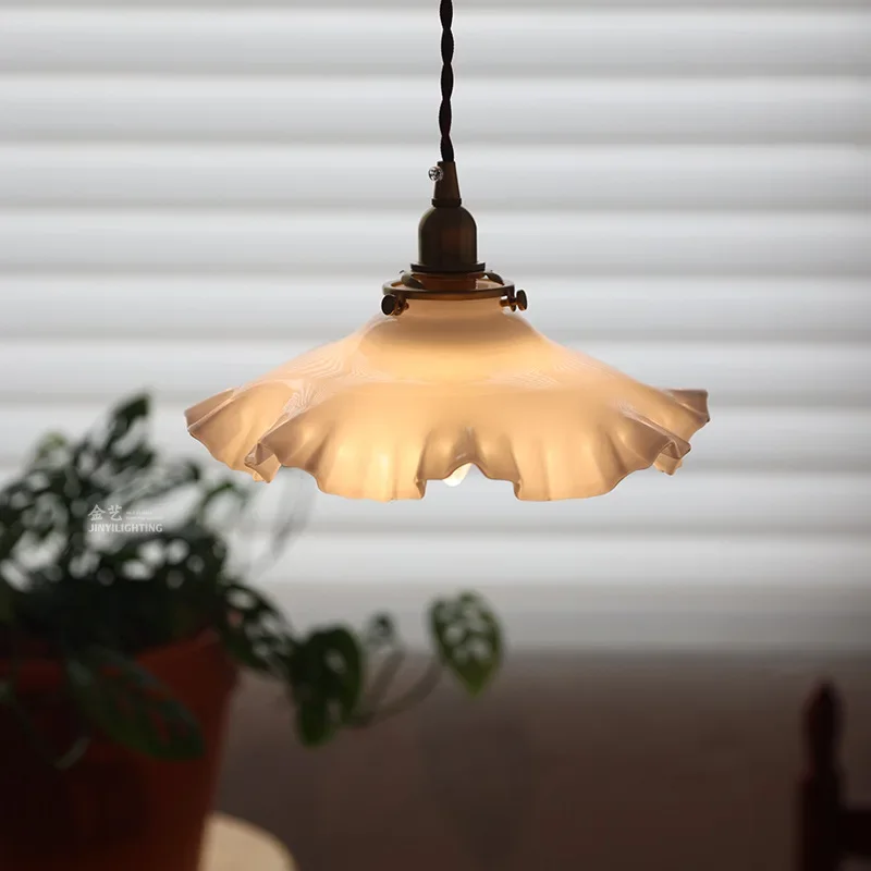French vintage brass glass chandelier, Japanese vintage restaurant, café, bar counter, entrance ceiling light