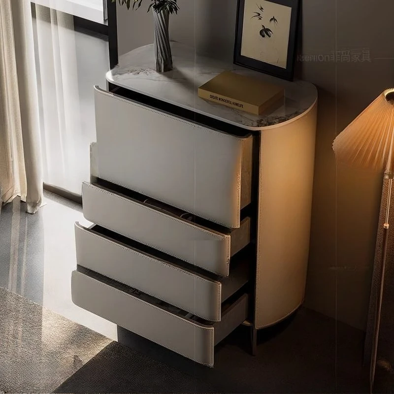chest of drawers modern Nordic bedroom storage chest of drawers solid wood storage cabinet light luxury bedside cabinet