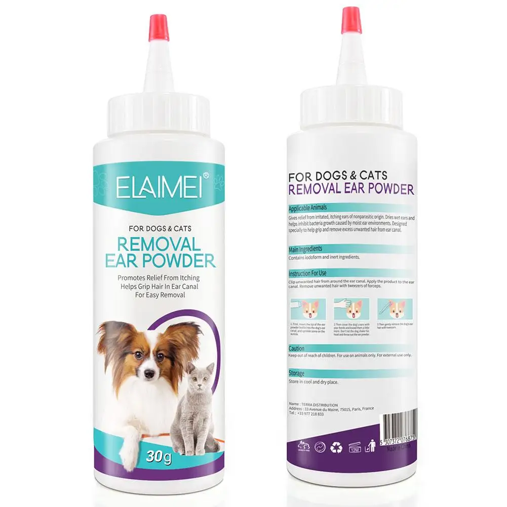 Dog Ear Powder Ear Cleaner For Dogs Hair Removal Infectioned Treatments Stop Ear Itching Pet Health Grooming Cleaning Suppl H0H6