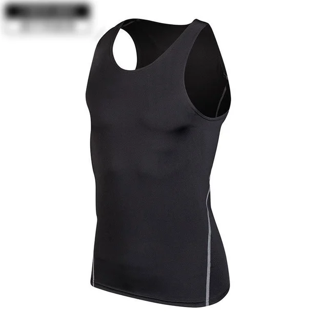 Camiseta de Compressão Masculina Sem Mangas para Academia, Secagem Rápida, Roupas Esportivas Sólidas, Colete de Musculação para Treino