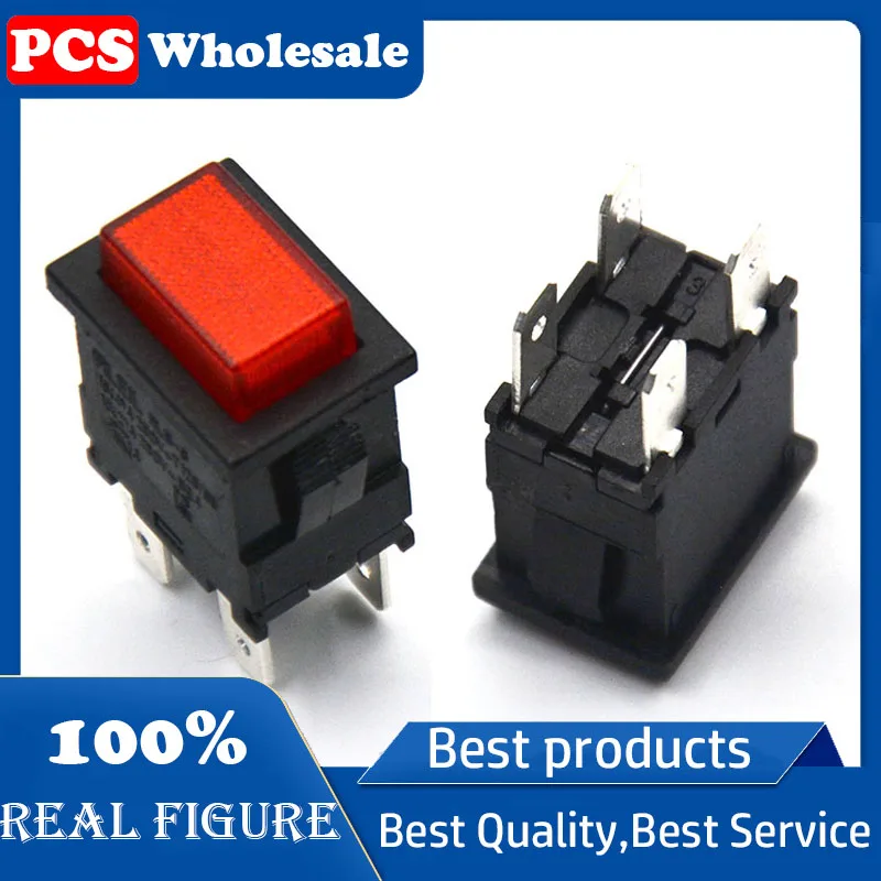 الأصلي RL5-621/N-0-RE/BK-P4 الضوء الأحمر أربعة دبوس زر القفل الذاتي 21*15 مللي متر 10/16A250V #1