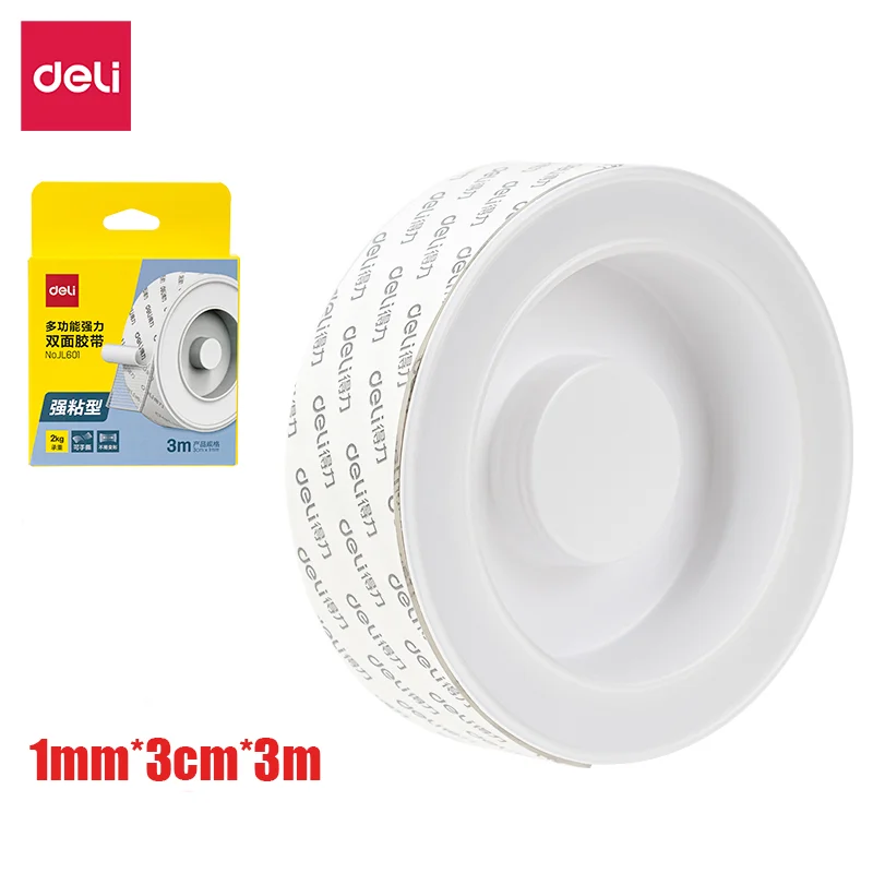 

1PCS DELI 1mm*3cm*3m Transparent Double Sided Adhesive Tape Wide Tape High Viscosity JL601