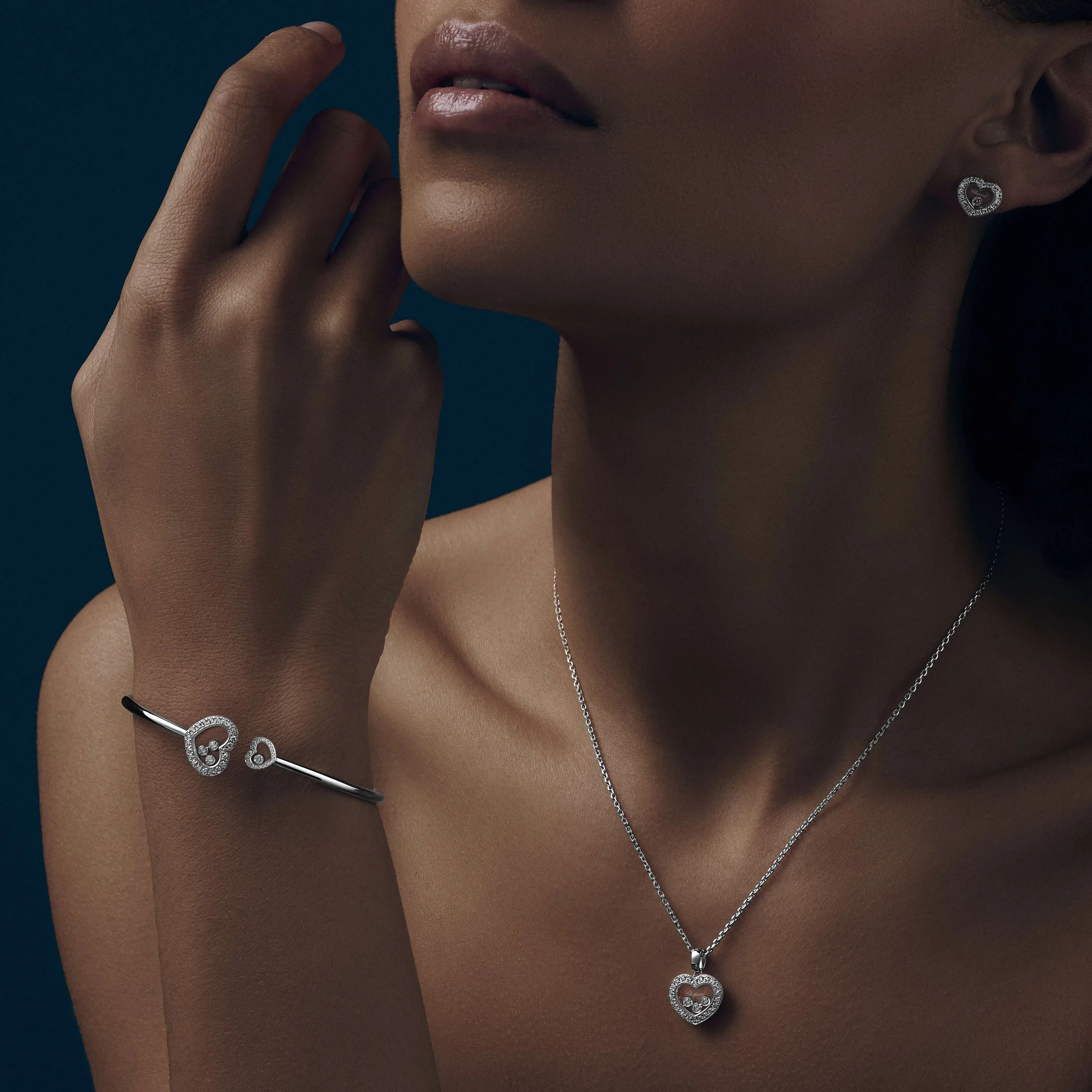 

S925 pure silver heart necklace, happy and romantic heart-shaped pendant, European and American luxury brand jewelry