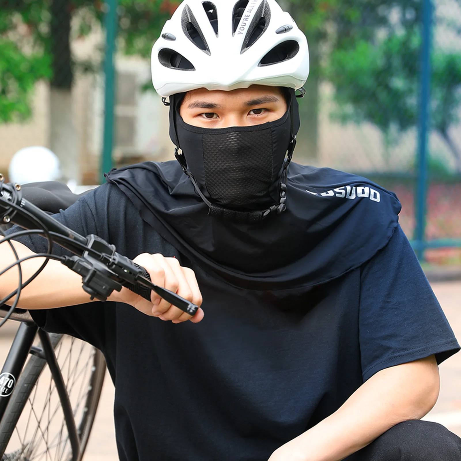 TOSUOD Sommer-Eisseide Sonnenschutz-Fahrradmaske, atmungsaktiv, schnelltrocknend, für Outdoor-Sport, Fahrrad, Motorrad, Kopfbedeckung – Detail 13