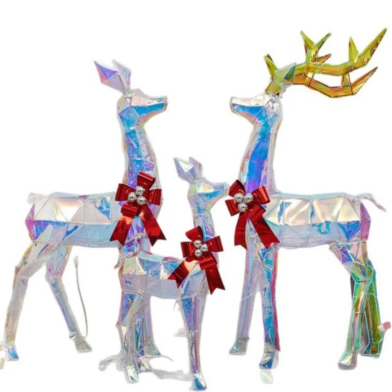 

Christmas Glowing Symphony Elk Set Christmas Tree Snowman Window Ornament, Arrange Shopping Mall Hotel Scene