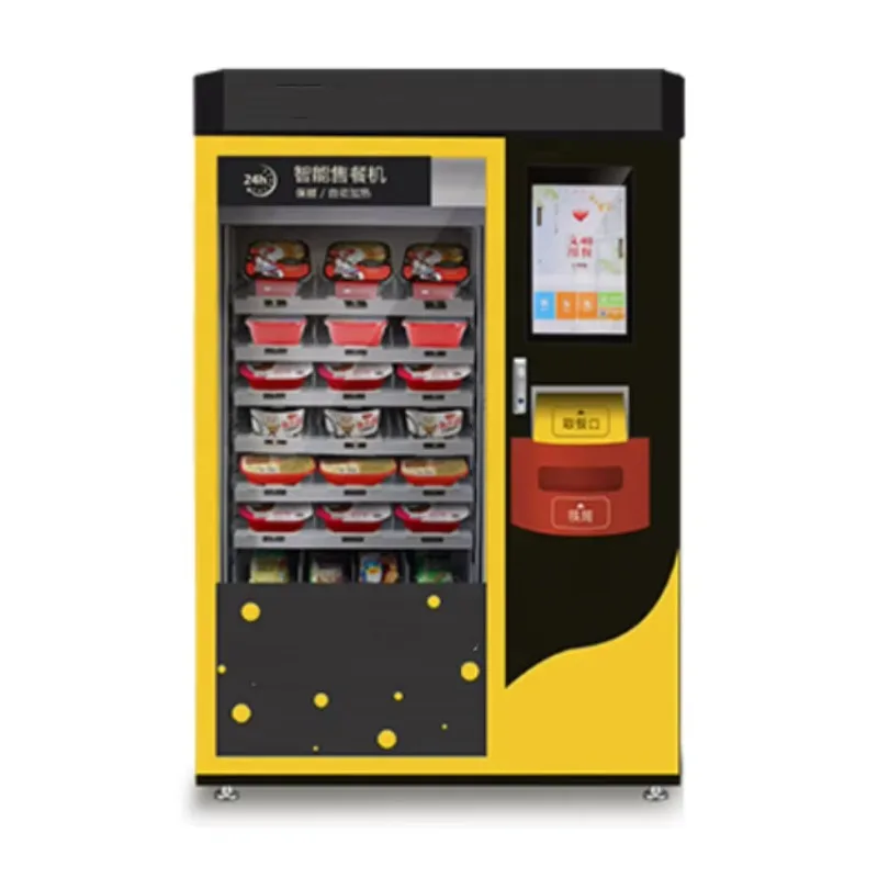 Máquina expendedora de alimentos calientes con microondas y pantalla táctil – Venta caliente para hamburguesas y pizza (incluye salsa de tomate)