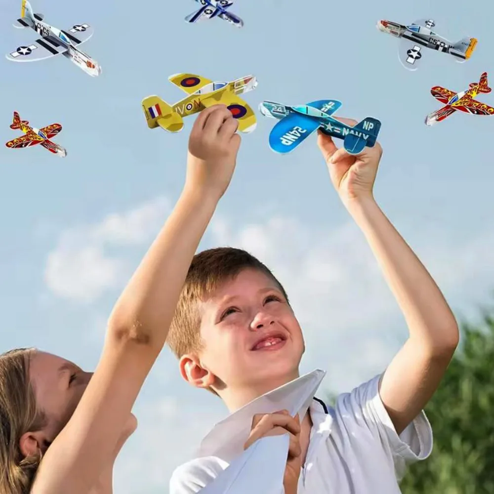 

Набор из 10 разноцветных самолетиков из ЭВА-пены для совместных игр родителей и детей, уличные игрушки-самолеты, DIY-сборка бумажных самолетиков