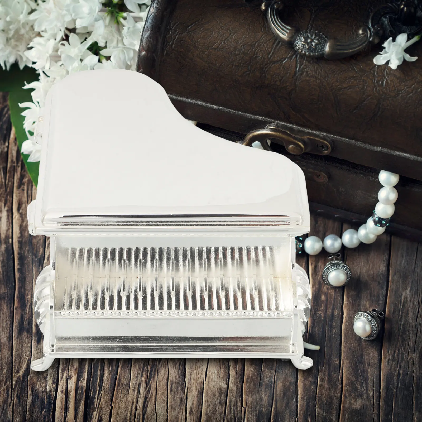 

Piano Shape Watch Case Household Jewelry Box Decorative Portable Storage Box Soft Cushion Protection for Watches Bracelets