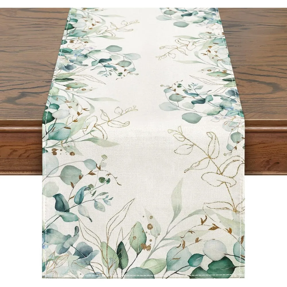 Flower Printed Table Runner for Wedding Decoration Table Centerpieces Plant Home Decoration Luxury Dining Table Decoration