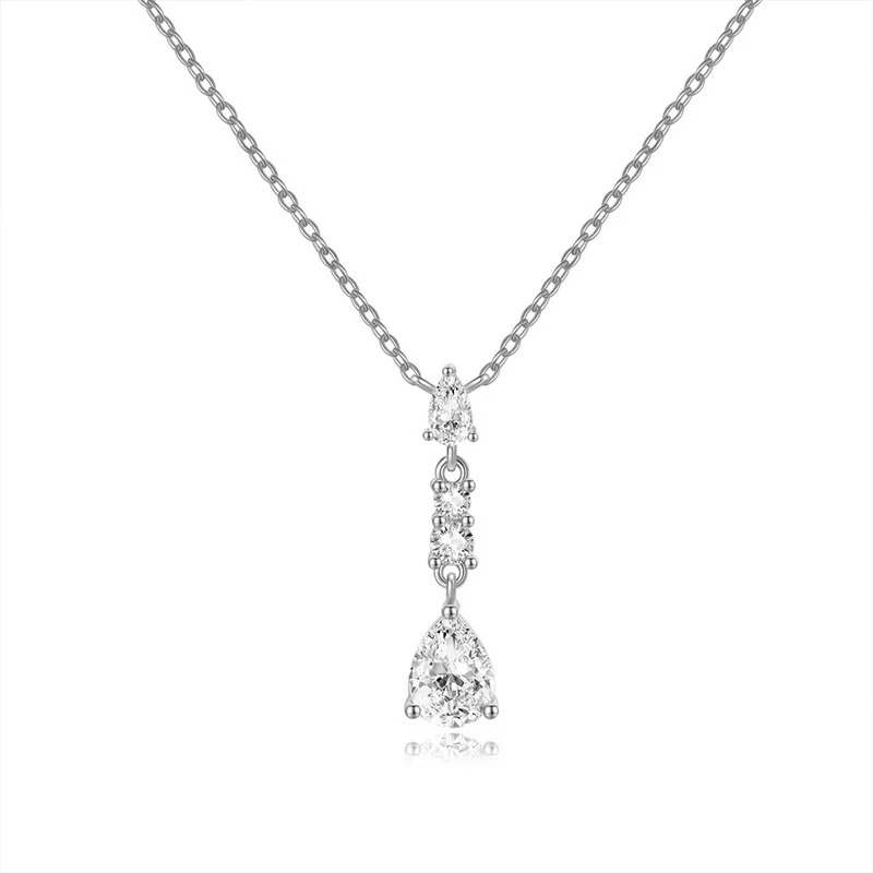 

ZFSILVER модное серебро 925 пробы, модное роскошное муассанитовое ожерелье 6x8 с каплями воды для очаровательных женщин, аксессуары, вечерние ювелирные изделия, подарок P2170