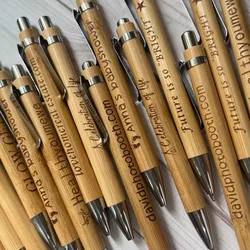 Personalized Ballpoint Pens Bamboo Pens Engraved Ballpoint guestbook pen Rustic Wedding Party Gifts for Guests Party Supplies