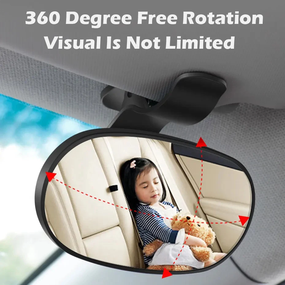 Wide Angle Car Interior Convex Mirror 360 Degree Suction Cup Baby Mirror Rear Row Observation Rearview Mirror