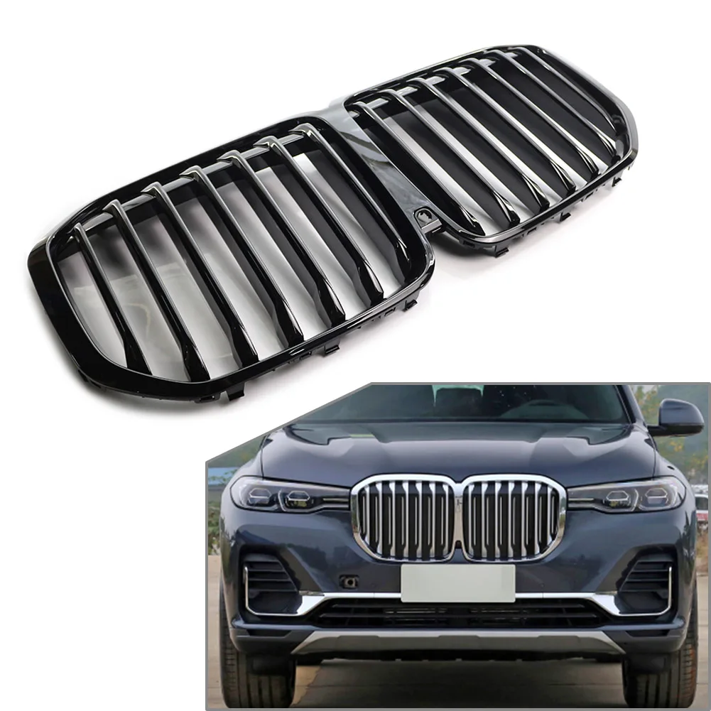 

Car Front Kidney Racing Grille 51138745730 for BMW X7 G07 2019 2020 2021 2022 ABS Plastic Glossy Black Grills