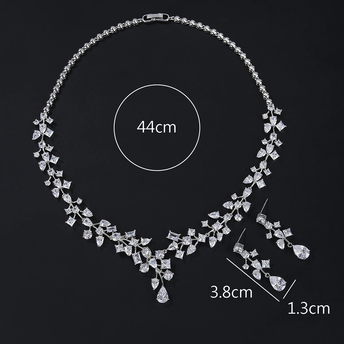 High Quality Elegant CZ Necklace And Earrings Jewelry Set, European Jewelry Bridal Wedding Party, Dress Accessories CN10418