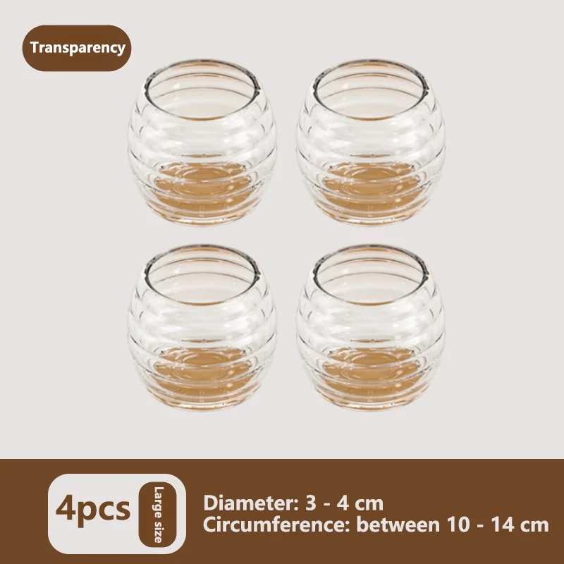4PCS New Silicone Chair Leg Covers Transparent Reduce Noise Table Foot Cover Non-slip Furniture Pads for Sofa Chair