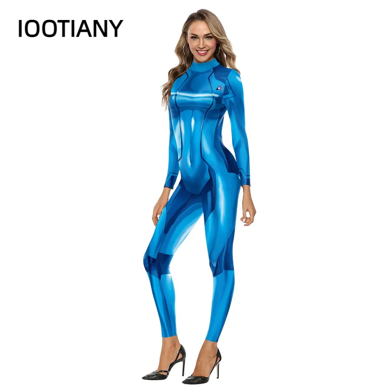 IOOTIANY-traje de Cosplay Zentai con estampado 3D para padres y niños, traje de carnaval, mono Sexy, Catsuit de LICRA